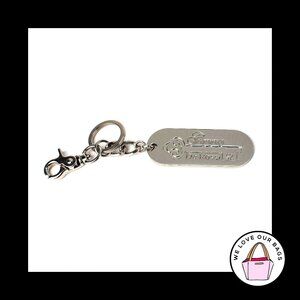 GENNA DE ROSSI Heavy Silver Nickel Metal Oval Fob Bag Charm Keychain Hang Tag